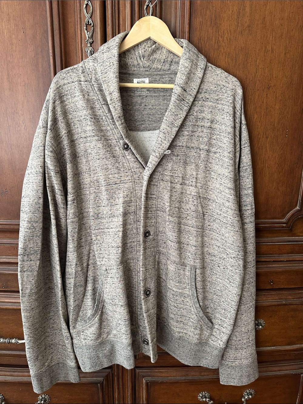 Joseph Men's Shawl Collar Button Cardigan - Taupe Heather
